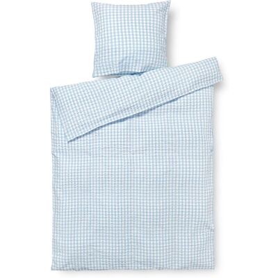 Juna Bio-Bettwäsche Set - Hellblau/Weiß - 140x200 cm Juna Bio-Bettwäsche Set - Hellblau/Weiß - 140x200 cm