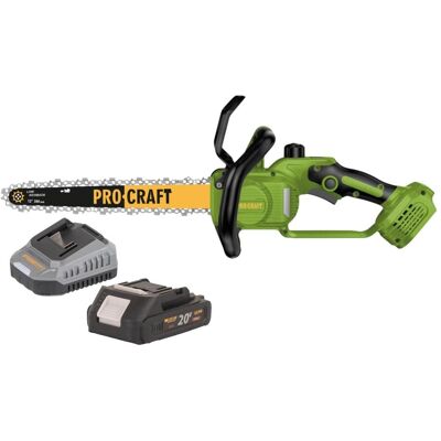 Procraft, Kettensäge, PKA33-BB Akku Kettensäge 20 V 304 mm Brushless + 1x Akku 2,0 Ah + Ladegerät (Akku Kettensäge) Procraft, Kettensäge, PKA33-BB Akku Kettensäge 20 V 304 mm Brushless + 1x Akku 2,0 Ah + Ladegerät (Akku Kettensäge)