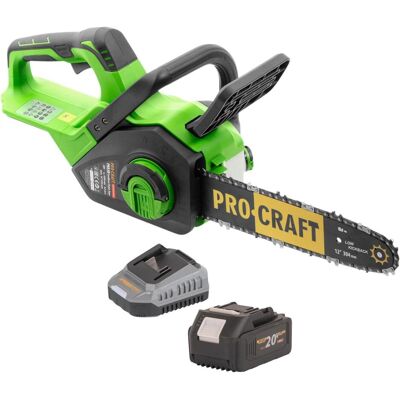 Procraft, Kettensäge, PKA38 Akku Kettensäge 20 V 304 mm Brushless + 1x Akku 4,0 Ah + Ladegerät (Akku Kettensäge) Procraft, Kettensäge, PKA38 Akku Kettensäge 20 V 304 mm Brushless + 1x Akku 4,0 Ah + Ladegerät (Akku Kettensäge)