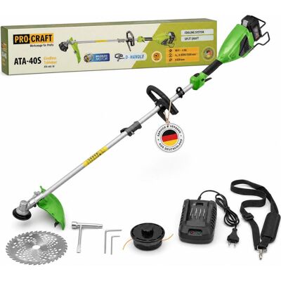 Procraft, Rasentrimmer, ATA-40S Akku Freischneider 40 V 420 mm Brushless + 1x Akku 4,0 Ah + Ladegerät (Trimmfaden) Procraft, Rasentrimmer, ATA-40S Akku Freischneider 40 V 420 mm Brushless + 1x Akku 4,0 Ah + Ladegerät (Trimmfaden)