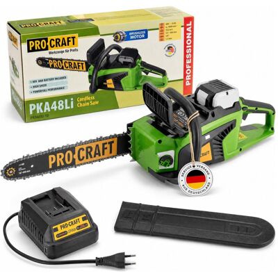 Procraft, Kettensäge, PKA48Li Akku Kettensäge 40 V 406 mm Brushless + 1x Akku 8,0 Ah + Ladegerät (Akku Kettensäge) Procraft, Kettensäge, PKA48Li Akku Kettensäge 40 V 406 mm Brushless + 1x Akku 8,0 Ah + Ladegerät (Akku Kettensäge)