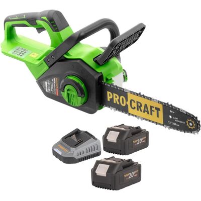 Procraft, Kettensäge, PKA38 Akku Kettensäge 20 V 304 mm Brushless + 2x Akku 4,0 Ah + Ladegerät (Akku Kettensäge) Procraft, Kettensäge, PKA38 Akku Kettensäge 20 V 304 mm Brushless + 2x Akku 4,0 Ah + Ladegerät (Akku Kettensäge)