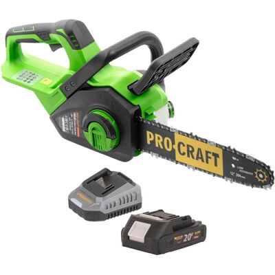 Procraft, Kettensäge, PKA38 Akku Kettensäge 20 V 304 mm Brushless + 1x Akku 2,0 Ah + Ladegerät (Akku Kettensäge) Procraft, Kettensäge, PKA38 Akku Kettensäge 20 V 304 mm Brushless + 1x Akku 2,0 Ah + Ladegerät (Akku Kettensäge)