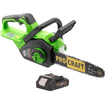 Procraft, Kettensäge, PKA38 Akku Kettensäge 20 V 304 mm Brushless + 1x Akku 2,0 Ah - ohne Ladegerät (Akku Kettensäge) Procraft, Kettensäge, PKA38 Akku Kettensäge 20 V 304 mm Brushless + 1x Akku 2,0 Ah - ohne Ladegerät (Akku Kettensäge)