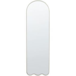 Beliani Wandspiegel Weiß Eisen Glas 45 x 145 cm Unregelmäßige Form Hängende Dekoration Modern Minimalistisch Wandspiegel Beliani Wandspiegel Weiß Eisen Glas 45 x 145 cm Unregelmäßige Form Hängende Dekoration Modern Minimalistisch Wandspiegel