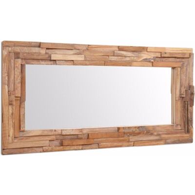 vidaXL Teak Rechteckiger Dekoratives Spiegel - Wohnaccessoire vidaXL Teak Rechteckiger Dekoratives Spiegel - Wohnaccessoire