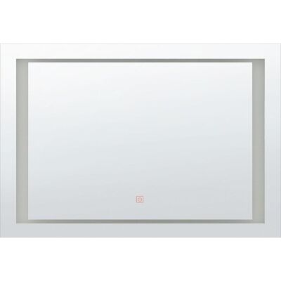Beliani Wandmontierter LED-Spiegel - Badezimmer Spiegel - Silber Beliani Wandmontierter LED-Spiegel - Badezimmer Spiegel - Silber