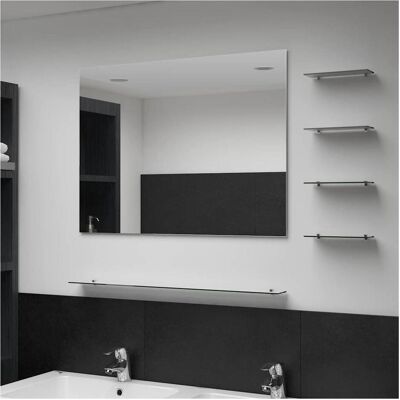 vidaXL Wandspiegel mit 5 Ablagen Silber - Badezimmer Dekor vidaXL Wandspiegel mit 5 Ablagen Silber - Badezimmer Dekor