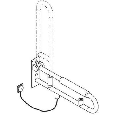 HEWI - 801 Serie klappbarer Stützgriff - Länge 700 mm - StangenØ33 mm - Toilettenstütze HEWI - 801 Serie klappbarer Stützgriff - Länge 700 mm - StangenØ33 mm - Toilettenstütze