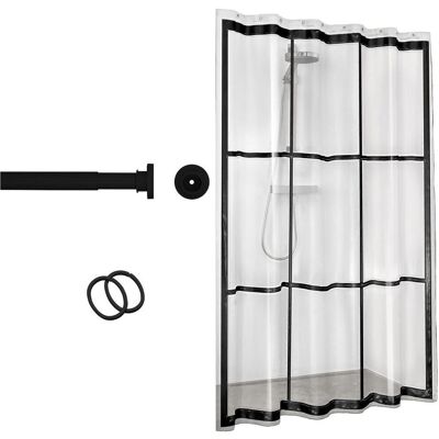 Sealskin, Duschvorhangstange, Seallux Duschvorhangstange mit Vorhang und Ringen (80 - 130 cm) Sealskin, Duschvorhangstange, Seallux Duschvorhangstange mit Vorhang und Ringen (80 - 130 cm)