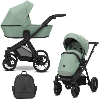 Kunert, Kinderwagen, BRAV DUO 2in1 Doppelkinderwagen in Mint mit Gelben Rädern und Schwarzem Rahmen Kunert, Kinderwagen, BRAV DUO 2in1 Doppelkinderwagen in Mint mit Gelben Rädern und Schwarzem Rahmen