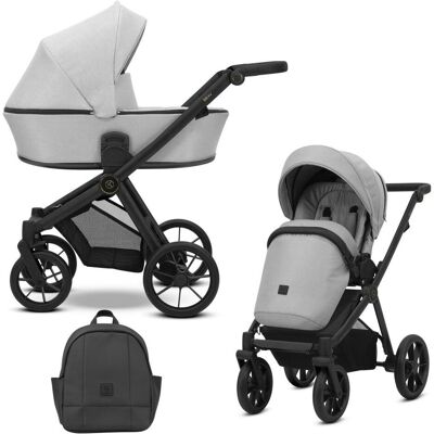 Kunert, Kinderwagen, BRAV DUO 2in1 Doppelkinderwagen in Grau mit Gelben Rädern und Schwarzem Rahmen Kunert, Kinderwagen, BRAV DUO 2in1 Doppelkinderwagen in Grau mit Gelben Rädern und Schwarzem Rahmen
