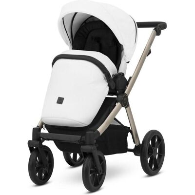 Kunert, Kinderwagen, BRAV 3in1 Öko-Leder Kinderwagen in Weiss mit Champagner Rahmen und Gelrädern Kunert, Kinderwagen, BRAV 3in1 Öko-Leder Kinderwagen in Weiss mit Champagner Rahmen und Gelrädern