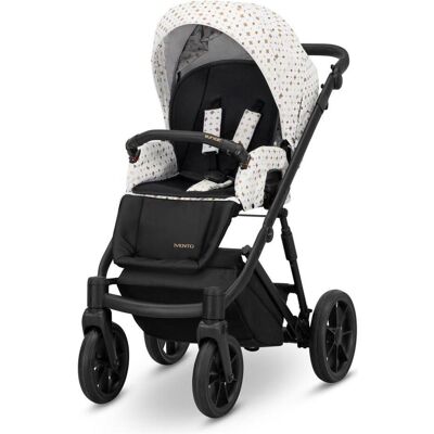 Kunert, Kinderwagen, Ivento 2in1 Kinderwagen mit schwarzem Rahmen und weissem Stil Kunert, Kinderwagen, Ivento 2in1 Kinderwagen mit schwarzem Rahmen und weissem Stil
