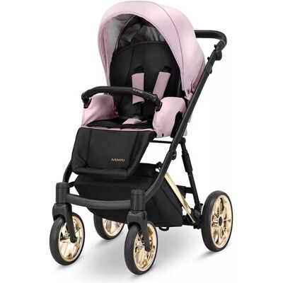 Kunert, Kinderwagen, Ivento Glam 3in1 Öko-Leder Kinderwagen in Pink Metallic mit goldenem Rahmen Kunert, Kinderwagen, Ivento Glam 3in1 Öko-Leder Kinderwagen in Pink Metallic mit goldenem Rahmen