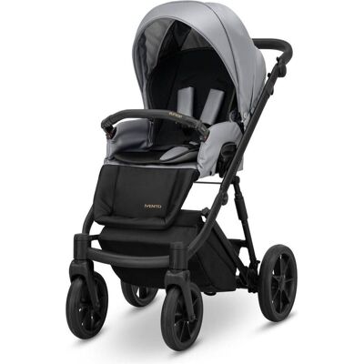 Kunert, Kinderwagen, Ivento 3in1 Öko-Leder Kinderwagen in Grau mit schwarzem Rahmen und Zubehör Kunert, Kinderwagen, Ivento 3in1 Öko-Leder Kinderwagen in Grau mit schwarzem Rahmen und Zubehör