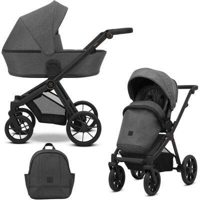 Kunert, Kinderwagen, 2in1 BRAV Kinderwagen in Anthrazit mit schwarzem Rahmen, Gelrädern und modernem Design Kunert, Kinderwagen, 2in1 BRAV Kinderwagen in Anthrazit mit schwarzem Rahmen, Gelrädern und modernem Design
