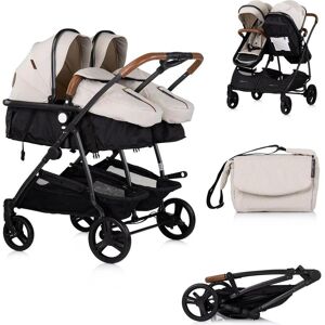 Chipolino Duo Smart Geschwisterkinderwagen Creme
