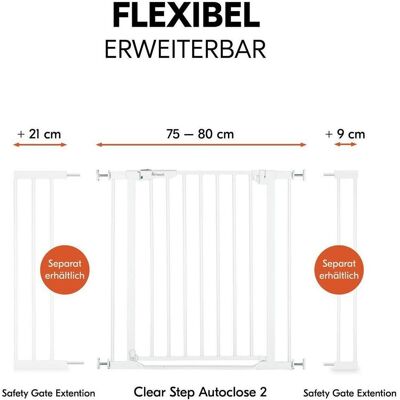 Hauck, Schutzgitter, Tür- & Treppenschutzgitter Türschutzgitter Clear Step Autoclose 2 + (75 - 80 cm) Hauck, Schutzgitter, Tür- & Treppenschutzgitter Türschutzgitter Clear Step Autoclose 2 + (75 - 80 cm)