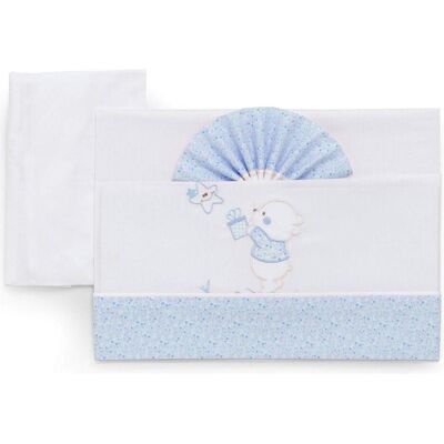 Italbaby, Fixleintuch Babybett, Wiegen-Set 3 Stück Gestickter Bär Italbaby, Fixleintuch Babybett, Wiegen-Set 3 Stück Gestickter Bär