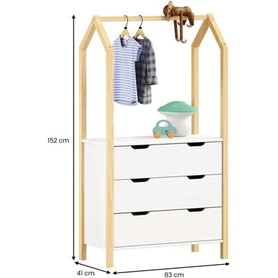 Idimex, Kinderkleiderschrank, Amira (83 x 41 x 152 cm) Idimex, Kinderkleiderschrank, Amira (83 x 41 x 152 cm)