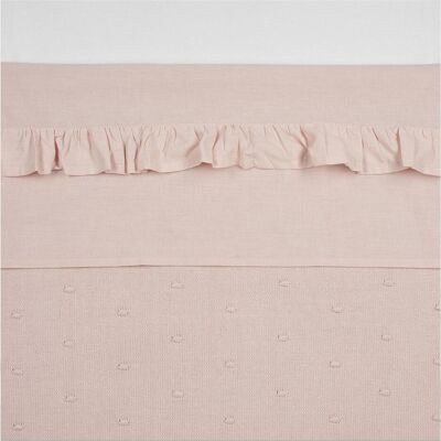 Meyco, Fixleintuch Babybett, Bettlaken Ruffle soft pink Meyco, Fixleintuch Babybett, Bettlaken Ruffle soft pink