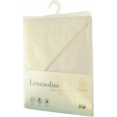 Italbaby, Fixleintuch Babybett, 3-teiliges Bettset Solid Colour Italbaby, Fixleintuch Babybett, 3-teiliges Bettset Solid Colour