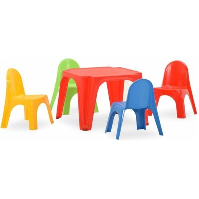 vidaXL Kinder Tisch und Stuhl Set PP - Buntes Outdoor Möbel vidaXL Kinder Tisch und Stuhl Set PP - Buntes Outdoor Möbel