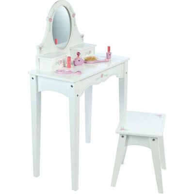 Tidlo Holz-Kindermöbel - Schminktisch, Blumen, Spiegel, Stauraum Tidlo Holz-Kindermöbel - Schminktisch, Blumen, Spiegel, Stauraum