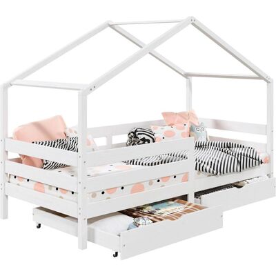 Idimex - ENA - 90x190 cm - Weißes Kiefernholz - Bett Idimex - ENA - 90x190 cm - Weißes Kiefernholz - Bett