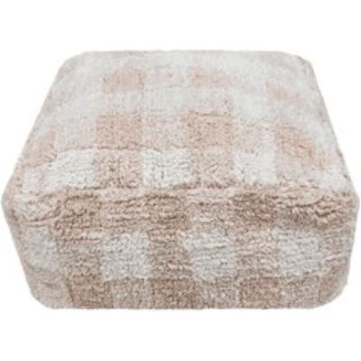 Lorena Canals Rosa Karo-Quadrat-Hocker Lorena Canals Rosa Karo-Quadrat-Hocker