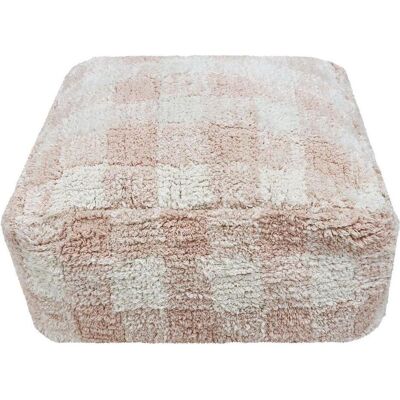 Lorena Canals Rosa Karo-Quadrat-Hocker Lorena Canals Rosa Karo-Quadrat-Hocker