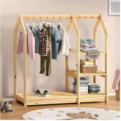 Idimex, Kindergarderobe, Kinder Kleiderständer SALLY - Natur/Weiss (120 x 42 x 118 cm) Idimex, Kindergarderobe, Kinder Kleiderständer SALLY - Natur/Weiss (120 x 42 x 118 cm)