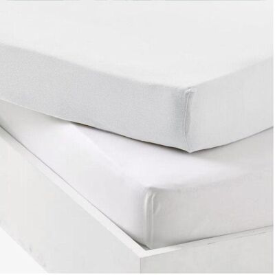 Dodo, Fixleintuch Babybett, 2er-Set Spannbettlaken – MON PTIT – 100 % Baumwolljersey – 60 x 120 cm – Weiss (120 x 60 cm) Dodo, Fixleintuch Babybett, 2er-Set Spannbettlaken – MON PTIT – 100 % Baumwolljersey – 60 x 120 cm – Weiss (120 x 60 cm)