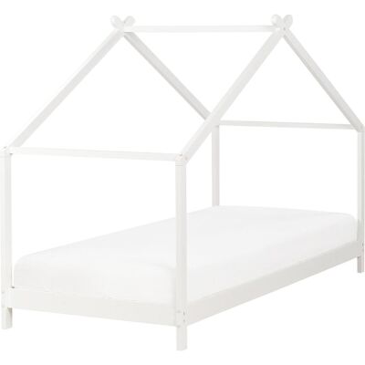 Beliani Kindershausbett Weiß Kiefer Holz EU Einzelgröße 3ft - Kinderbett Beliani Kindershausbett Weiß Kiefer Holz EU Einzelgröße 3ft - Kinderbett