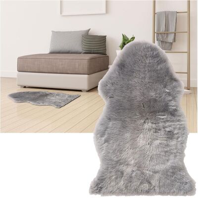 Natura Punto, Babylammfell, Echtes Schaffell, flauschig und besonders weich, grau, 90 x 60 cm (90 x 60 cm) Natura Punto, Babylammfell, Echtes Schaffell, flauschig und besonders weich, grau, 90 x 60 cm (90 x 60 cm)