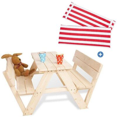 Pinolino, Kinderstuhl + Kindertisch, 3-tlg. Kinder-Sitzgarnitur-Set Nicki (Kinderstuhl, Kindertisch) Pinolino, Kinderstuhl + Kindertisch, 3-tlg. Kinder-Sitzgarnitur-Set Nicki (Kinderstuhl, Kindertisch)