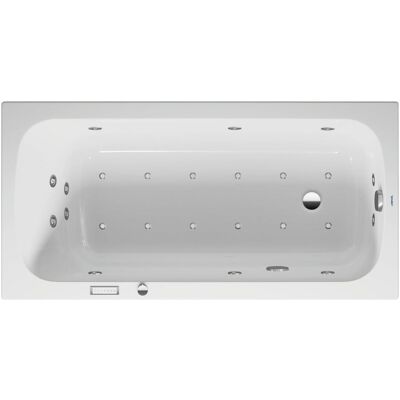 Duravit Whirlpool, Baignoire balnéo Quatego, version à encastrer, simple dos, bâti-support, garniture de vidage et de Duravit Whirlpool, Baignoire balnéo Quatego, version à encastrer, simple dos, bâti-support, garniture de vidage et de