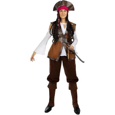 Metamorph - Verfluchte Karibik Piratin - Weiße Bluse - Lederweste - Costume Metamorph - Verfluchte Karibik Piratin - Weiße Bluse - Lederweste - Costume