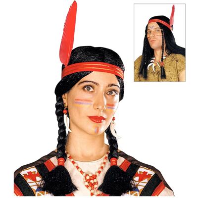 Magni Widmann 6003D - Perücke Indianer und Indianerin, schwarz, Karneval, Mottoparty Magni Widmann 6003D - Perücke Indianer und Indianerin, schwarz, Karneval, Mottoparty
