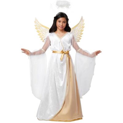 California Schutzengel Kostüm - Weißes Mädchenkleid, Flügel, Heiligenschein California Schutzengel Kostüm - Weißes Mädchenkleid, Flügel, Heiligenschein