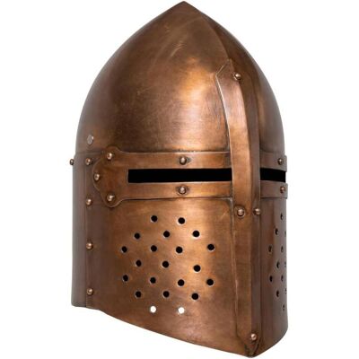 vidaXL Mittelalterlicher Ritterhelm Antikes LARP-Replik Kupferstahl - Helm vidaXL Mittelalterlicher Ritterhelm Antikes LARP-Replik Kupferstahl - Helm