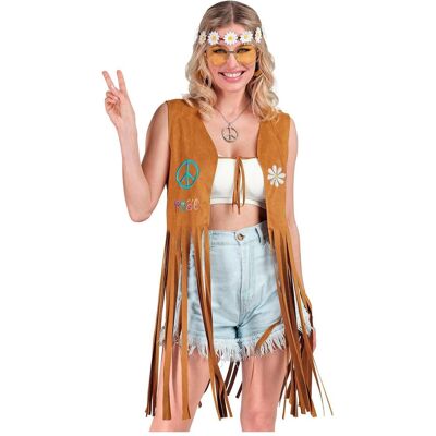Widmann 60er Hippie Weste - Fransen und Peace-Symbole - Festivalbereit Widmann 60er Hippie Weste - Fransen und Peace-Symbole - Festivalbereit