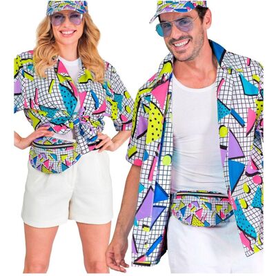 Widmann XXL Funky Weißes Hemd - 80er Stil Widmann XXL Funky Weißes Hemd - 80er Stil