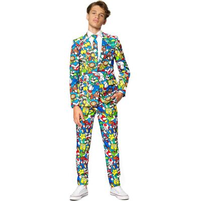 Opposuits Teen Super Mario Anzug - Jacke, Hose & Krawatte Opposuits Teen Super Mario Anzug - Jacke, Hose & Krawatte