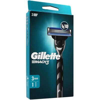 Gillette Rasierklingen, Mach3 Razor + Ersatzklingen 3 Stück (3x) Gillette Rasierklingen, Mach3 Razor + Ersatzklingen 3 Stück (3x)