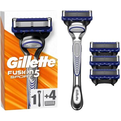 Gillette Nassrasierer, Fusion5 Sport Razor With 4 Cartridges Gillette Nassrasierer, Fusion5 Sport Razor With 4 Cartridges