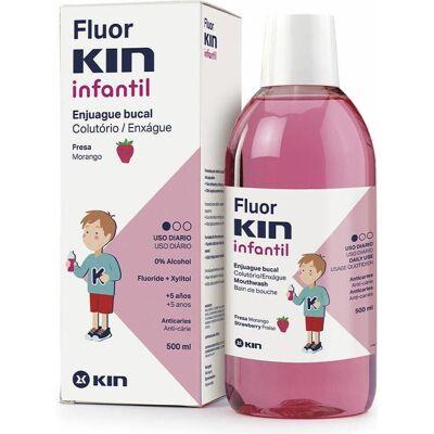 Kin Fluorkin Infantil Anti-Karies-Mundwasser - Erdbeere - 500ml Kin Fluorkin Infantil Anti-Karies-Mundwasser - Erdbeere - 500ml