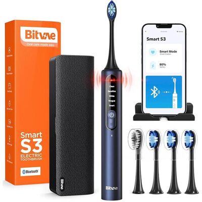 Bitvae, Elektrische Zahnbürste, Sonic toothbrush with app, tips set, travel case and toothbrush holder S3 (black) Bitvae, Elektrische Zahnbürste, Sonic toothbrush with app, tips set, travel case and toothbrush holder S3 (black)