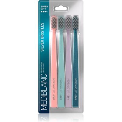 Mediblanc, Handzahnbürste, - Toothbrush with silver bristles 4 pcs (Extra weich, 4x) Mediblanc, Handzahnbürste, - Toothbrush with silver bristles 4 pcs (Extra weich, 4x)